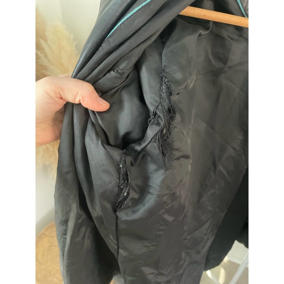 Black Genuine Leather Jacket Relaxed Fit Oversized Coat - Picture 4 of 10